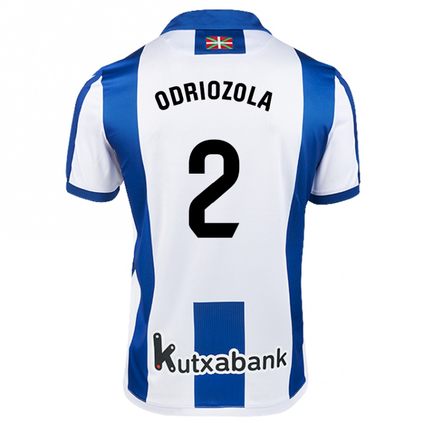 Men Football Alvaro Odriozola #2 White Blue Home Jersey 2024/25 T-Shirt Za