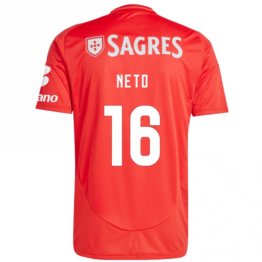 Men Football Martim Neto #16 Red White Home Jersey 2024/25 T-Shirt Za