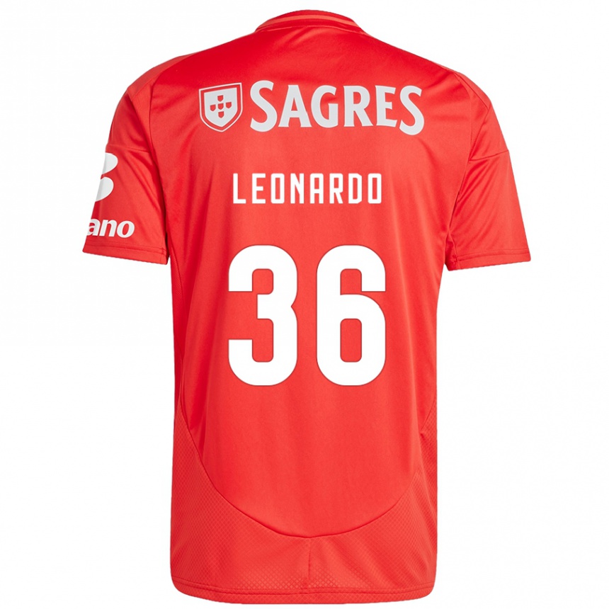 Men Football Marcos Leonardo #36 Red White Home Jersey 2024/25 T-Shirt Za