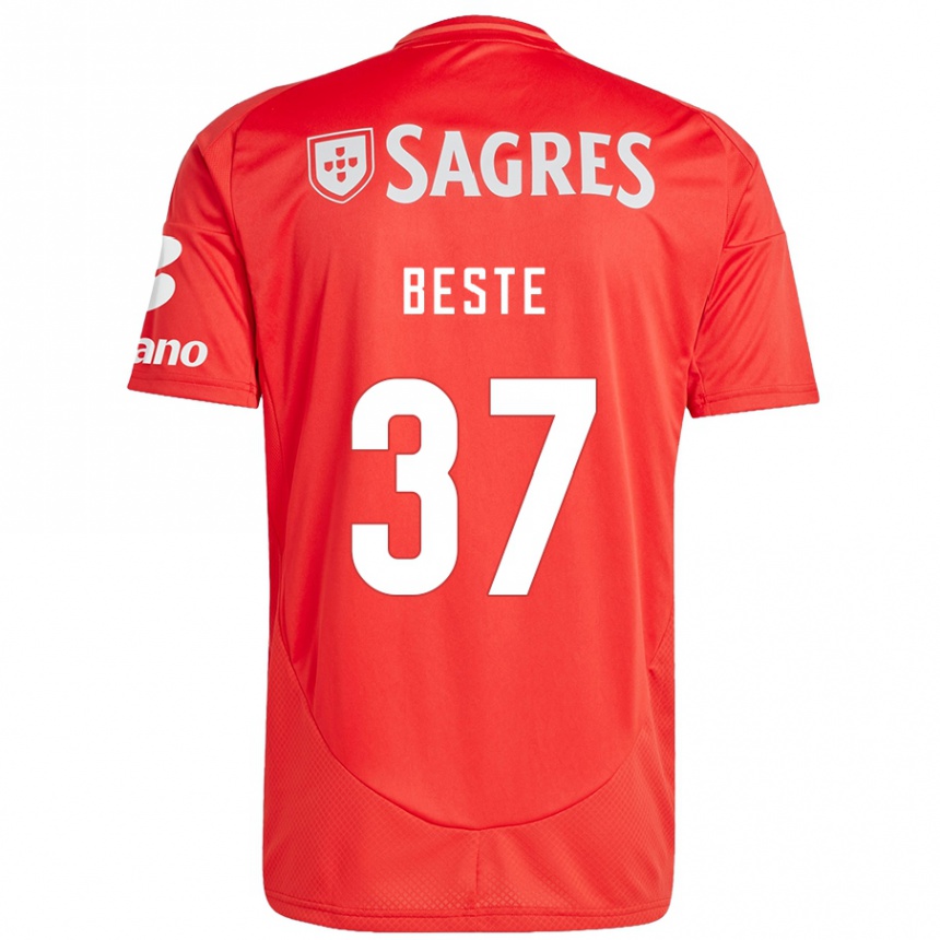 Men Football Jan-Niklas Beste #37 Red White Home Jersey 2024/25 T-Shirt Za