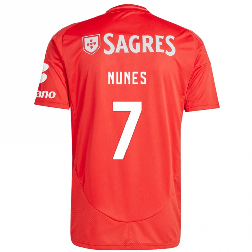 Men Football Bernardo Nunes #7 Red White Home Jersey 2024/25 T-Shirt Za