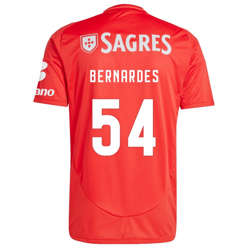 Men Football Bernardes #54 Red White Home Jersey 2024/25 T-Shirt Za