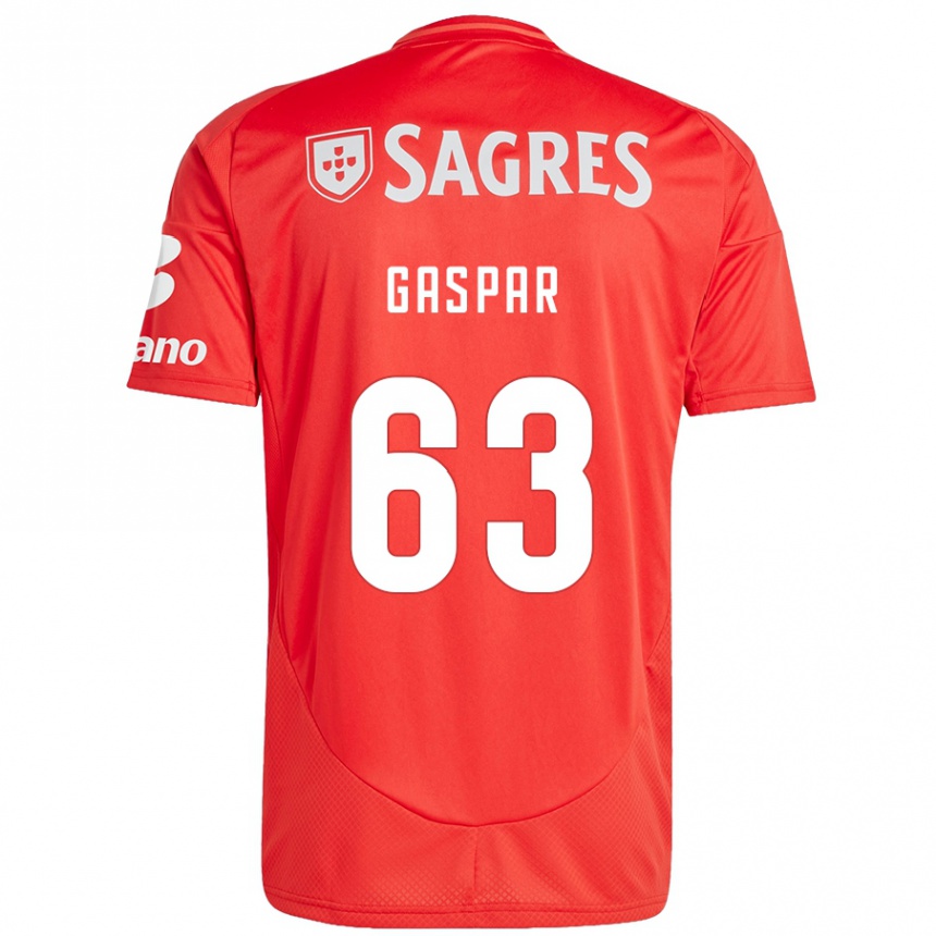 Men Football Guilherme Gaspar #63 Red White Home Jersey 2024/25 T-Shirt Za