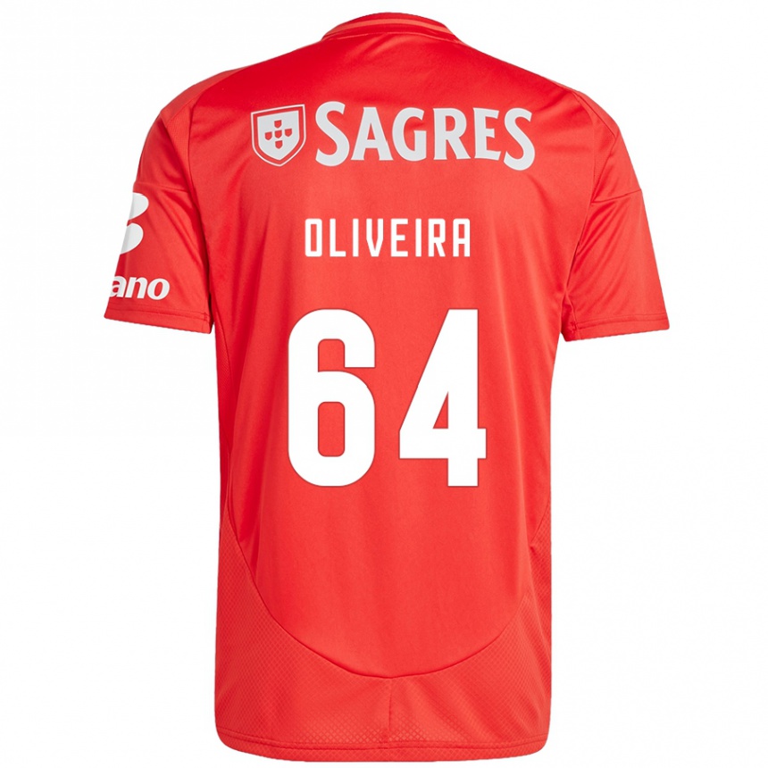 Men Football Gonçalo Oliveira #64 Red White Home Jersey 2024/25 T-Shirt Za