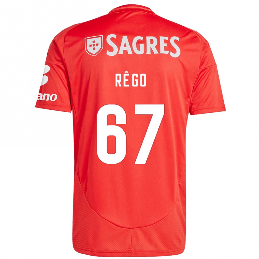 Men Football Rodrigo Rêgo #67 Red White Home Jersey 2024/25 T-Shirt Za