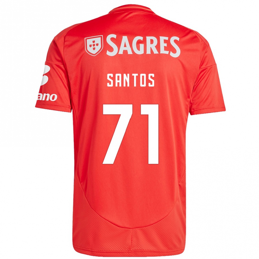 Men Football Leandro Santos #71 Red White Home Jersey 2024/25 T-Shirt Za