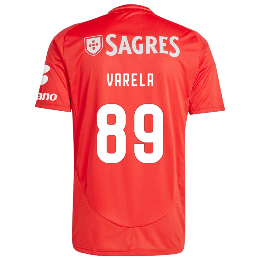 Men Football Gustavo Varela #89 Red White Home Jersey 2024/25 T-Shirt Za