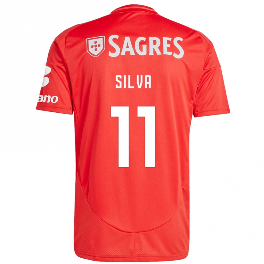 Men Football Jéssica Silva #11 Red White Home Jersey 2024/25 T-Shirt Za