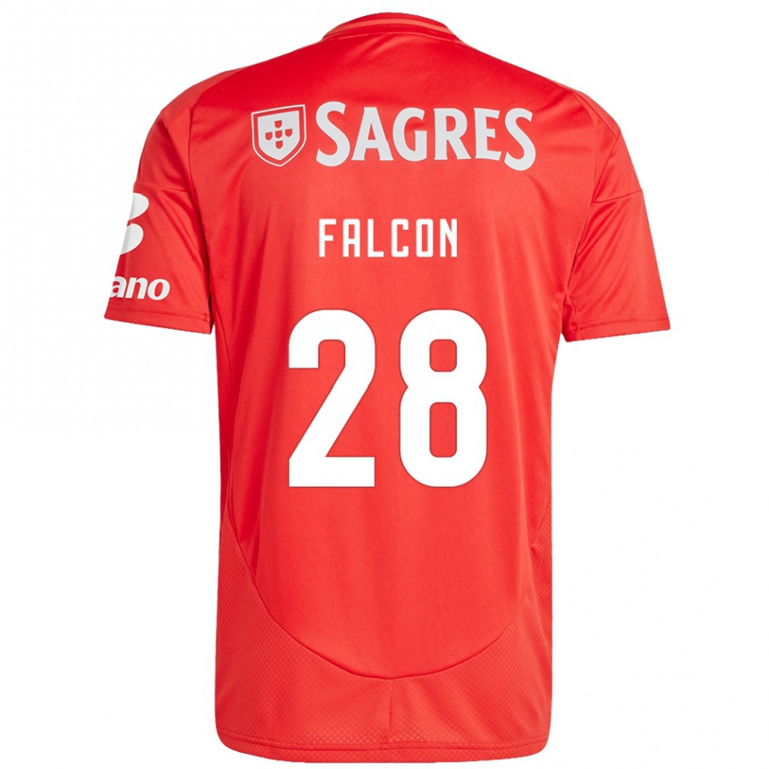 Men Football Andrea Falcón #28 Red White Home Jersey 2024/25 T-Shirt Za