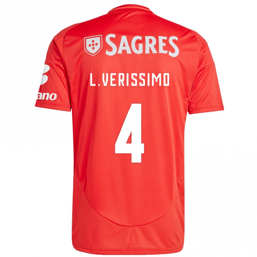 Men Football Lucas Verissimo #4 Red White Home Jersey 2024/25 T-Shirt Za