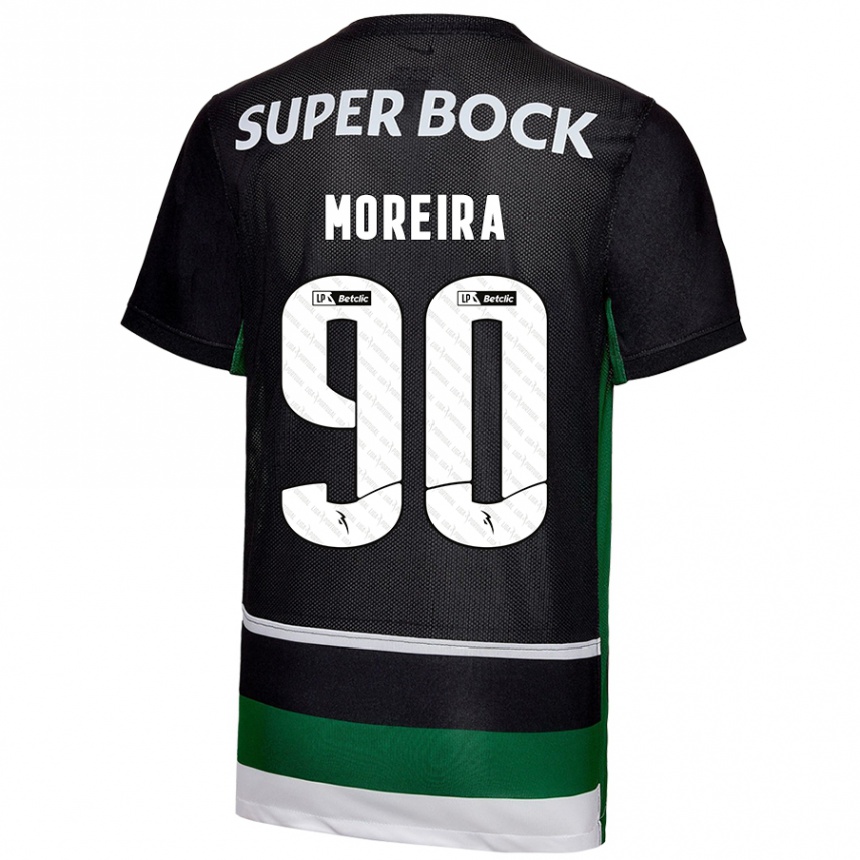 Men Football Afonso Moreira #90 Black White Green Home Jersey 2024/25 T-Shirt Za