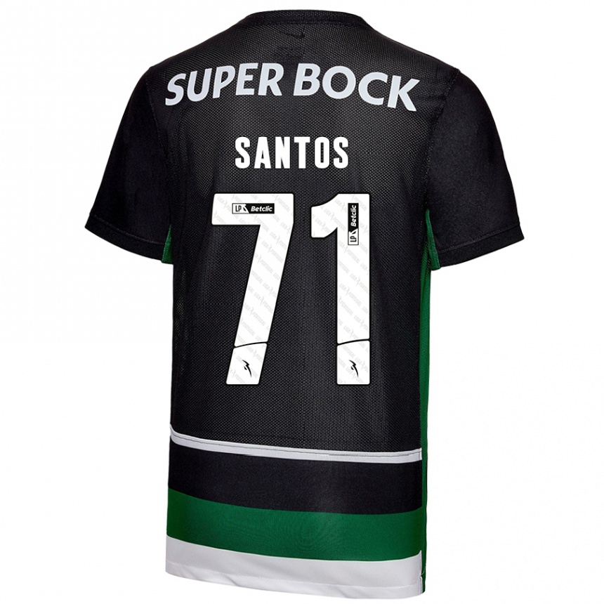 Men Football Denilson Santos #71 Black White Green Home Jersey 2024/25 T-Shirt Za