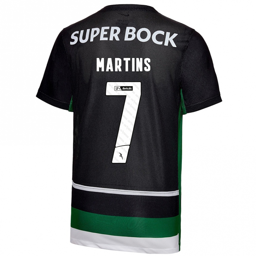 Men Football Joana David Carromeu Martins #7 Black White Green Home Jersey 2024/25 T-Shirt Za