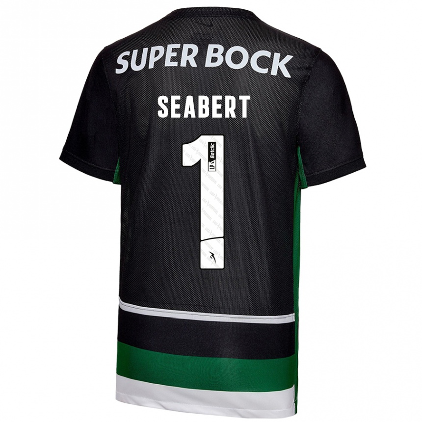 Men Football Hannah Grace Seabert #1 Black White Green Home Jersey 2024/25 T-Shirt Za