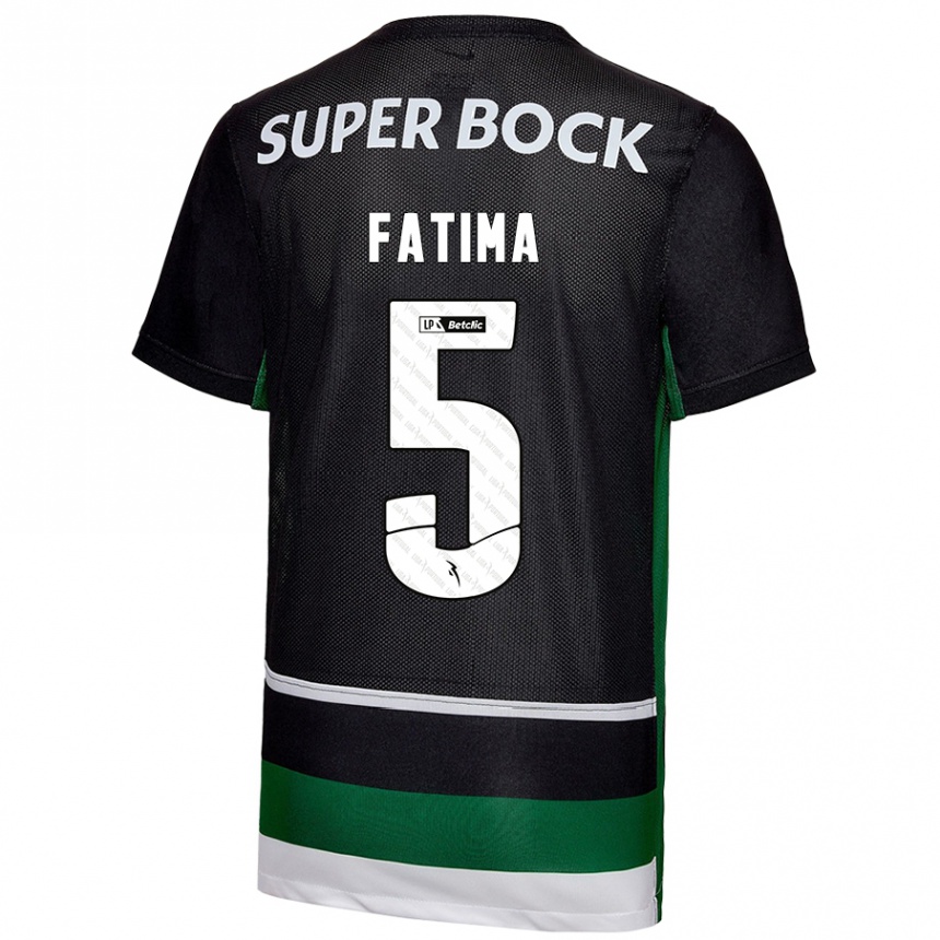 Men Football Francisca Fatima Aquino Dutra #5 Black White Green Home Jersey 2024/25 T-Shirt Za