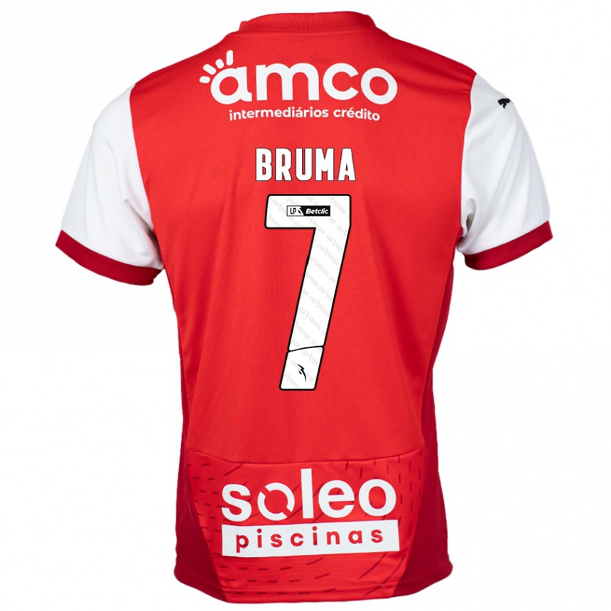 Men Football Bruma #7 Red White Home Jersey 2024/25 T-Shirt Za