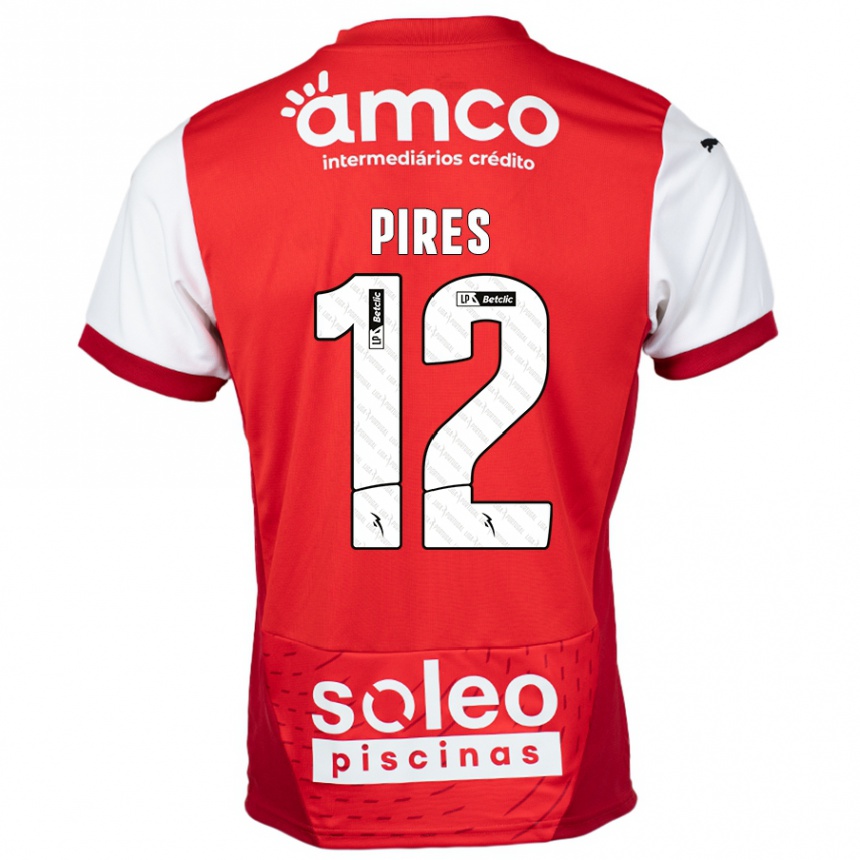 Men Football Hugo Pires #12 Red White Home Jersey 2024/25 T-Shirt Za