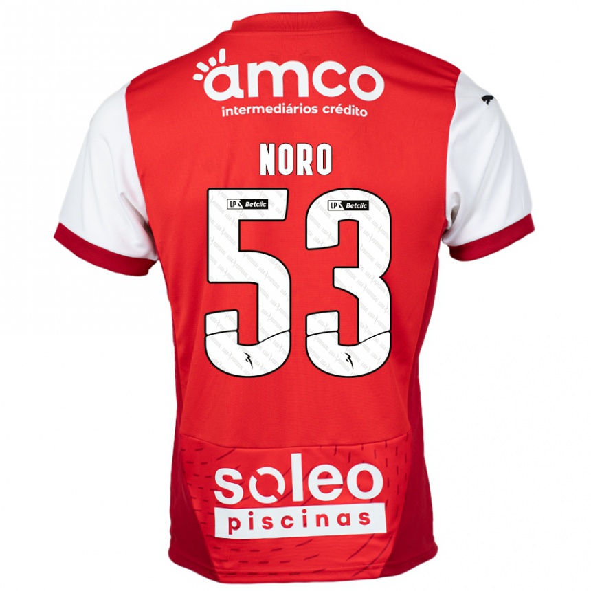 Men Football Jonatás Noro #53 Red White Home Jersey 2024/25 T-Shirt Za