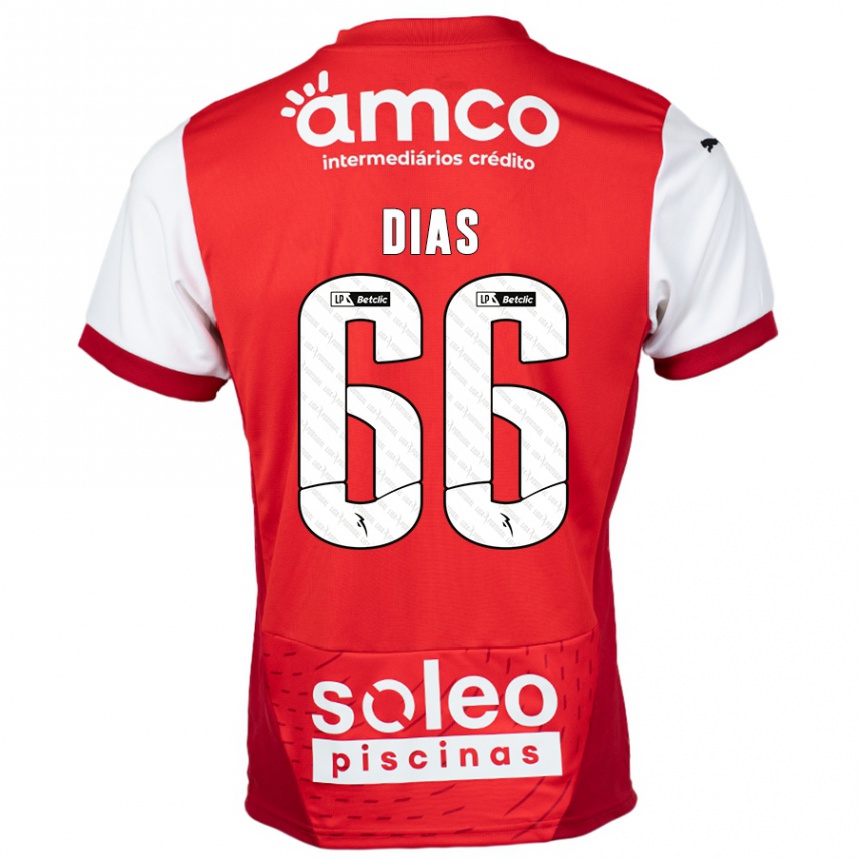 Men Football Gonçalo Dias #66 Red White Home Jersey 2024/25 T-Shirt Za