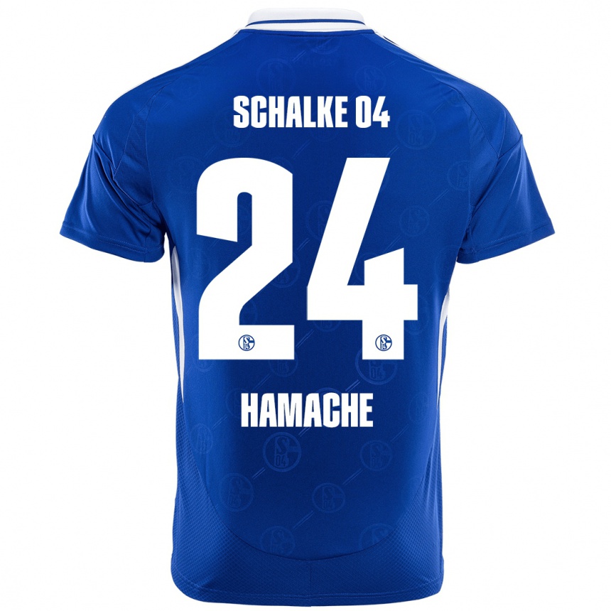 Men Football Ilyes Hamache #24 Royal Blue Home Jersey 2024/25 T-Shirt Za