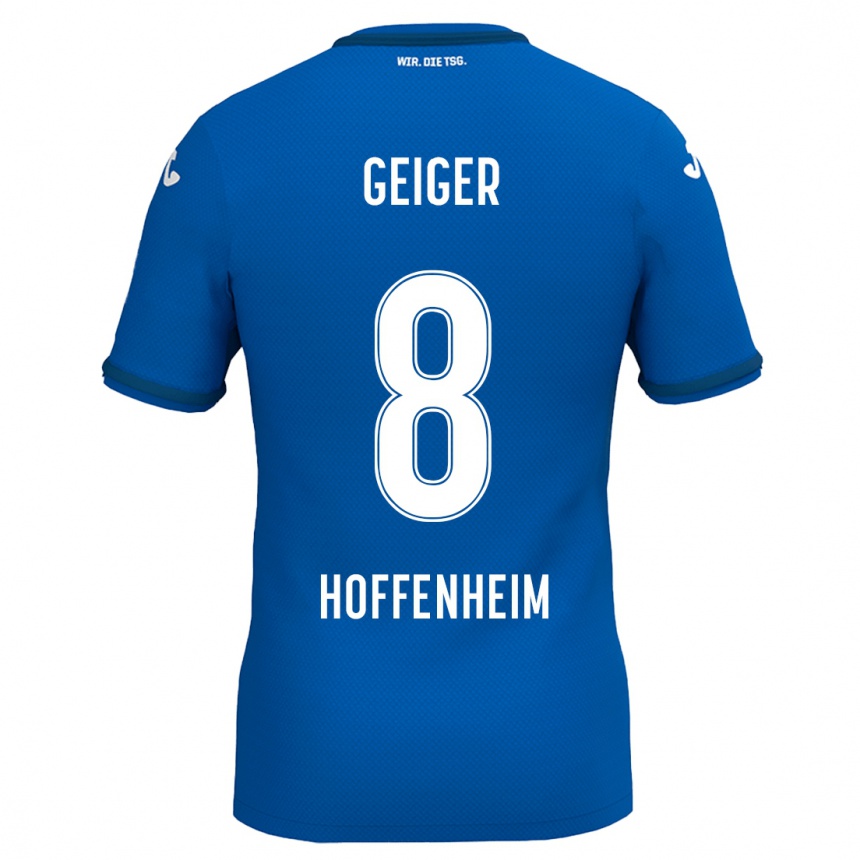 Men Football Dennis Geiger #8 Royal Blue Home Jersey 2024/25 T-Shirt Za