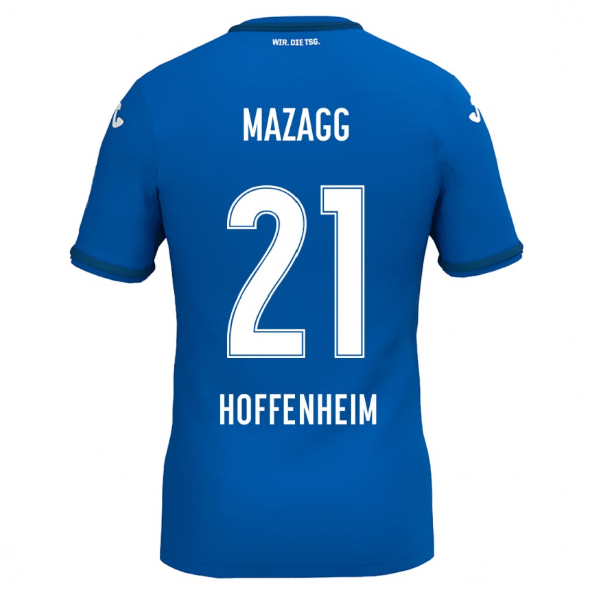 Men Football Lukas Mazagg #21 Royal Blue Home Jersey 2024/25 T-Shirt Za