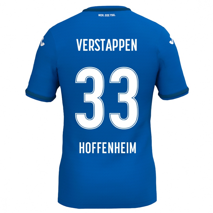 Men Football Eric Verstappen #33 Royal Blue Home Jersey 2024/25 T-Shirt Za