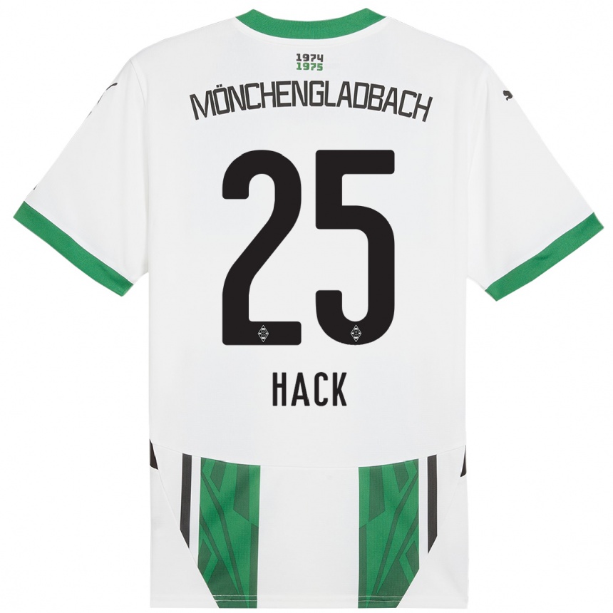 Men Football Robin Hack #25 White Green Home Jersey 2024/25 T-Shirt Za