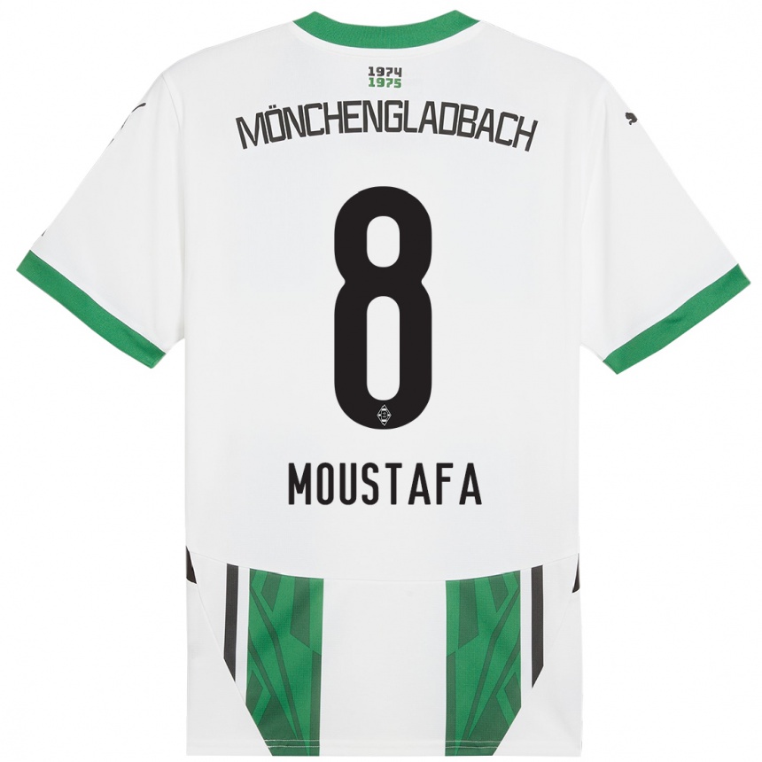 Men Football Moustafa Ashraf Moustafa #8 White Green Home Jersey 2024/25 T-Shirt Za