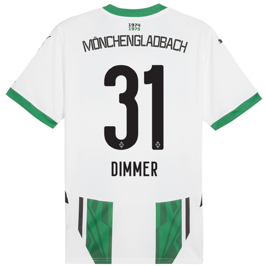 Men Football Florian Dimmer #31 White Green Home Jersey 2024/25 T-Shirt Za