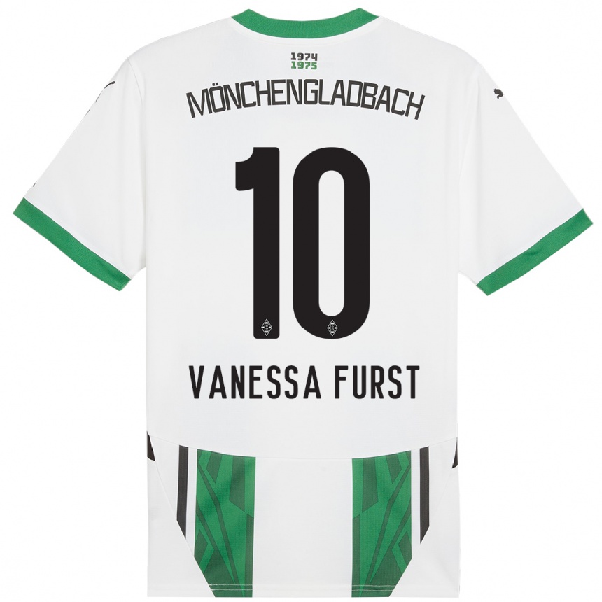 Men Football Vanessa Fürst #10 White Green Home Jersey 2024/25 T-Shirt Za