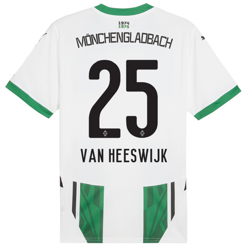 Men Football Amber Van Heeswijk #25 White Green Home Jersey 2024/25 T-Shirt Za