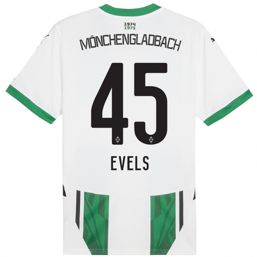 Men Football Emily Evels #45 White Green Home Jersey 2024/25 T-Shirt Za