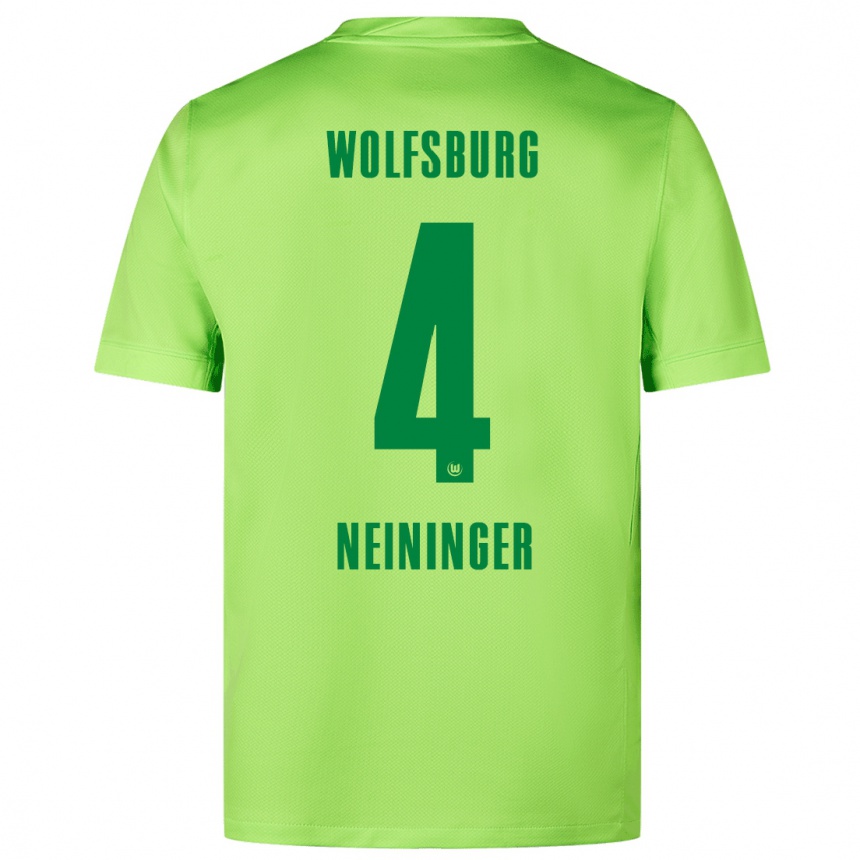 Men Football Till Neininger #4 Fluorescent Green Home Jersey 2024/25 T-Shirt Za