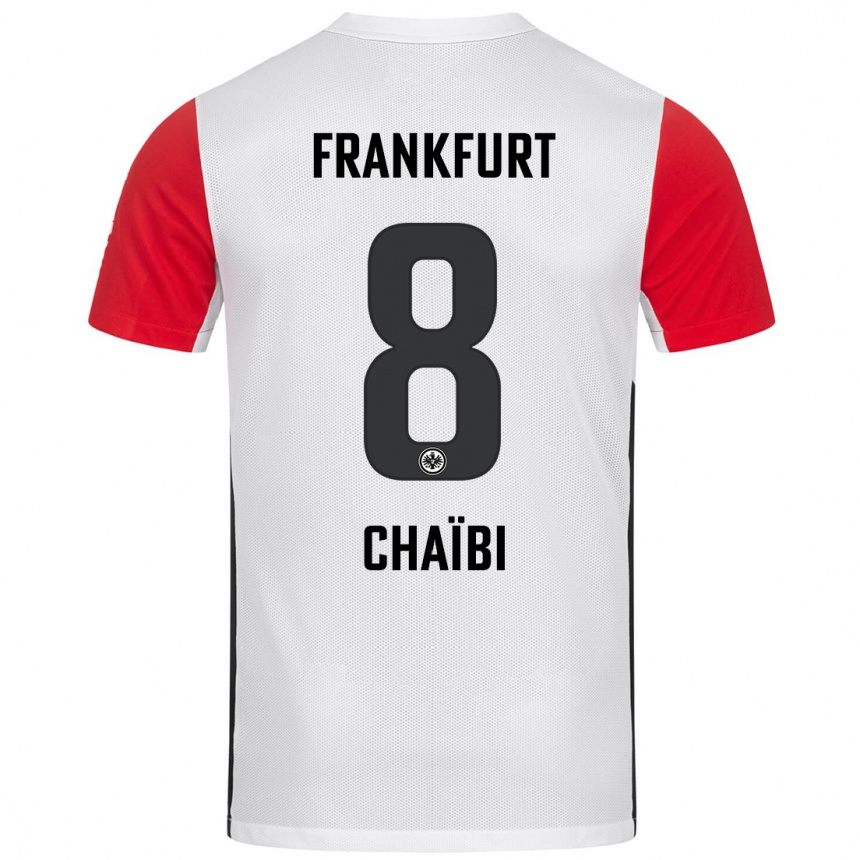 Men Football Farès Chaïbi #8 White Red Home Jersey 2024/25 T-Shirt Za