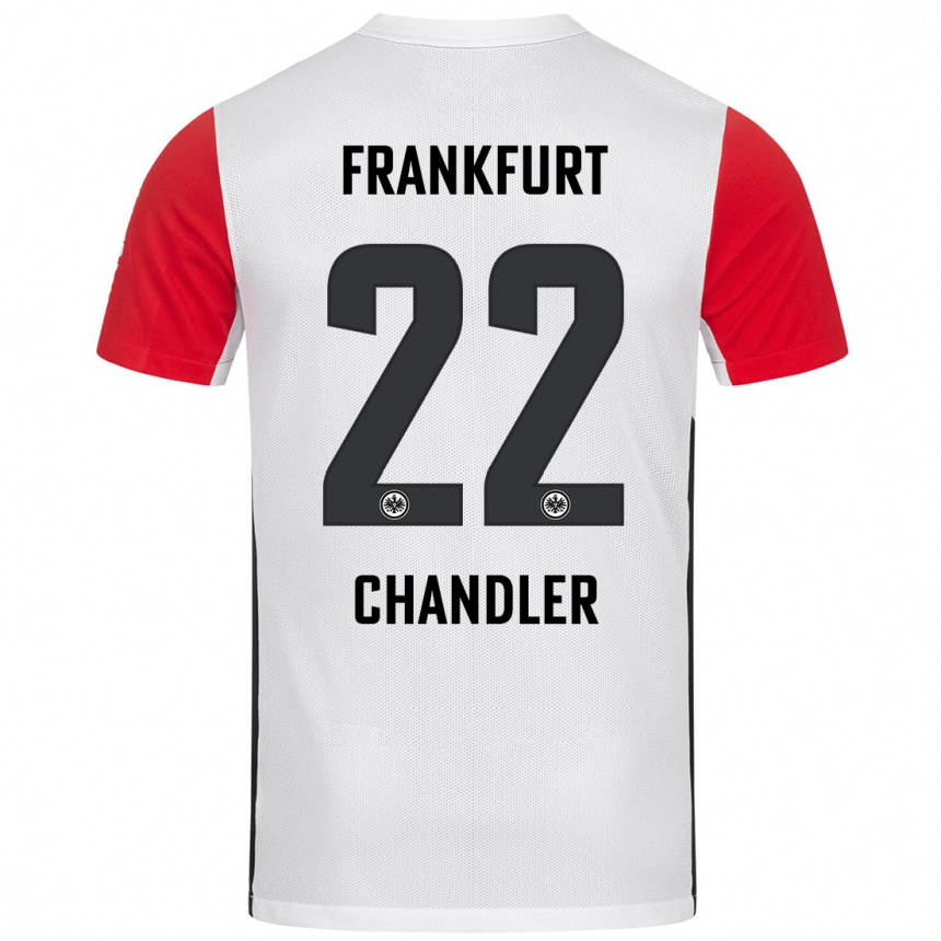 Men Football Timothy Chandler #22 White Red Home Jersey 2024/25 T-Shirt Za