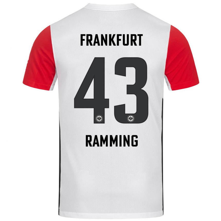 Men Football Nils Ramming #43 White Red Home Jersey 2024/25 T-Shirt Za