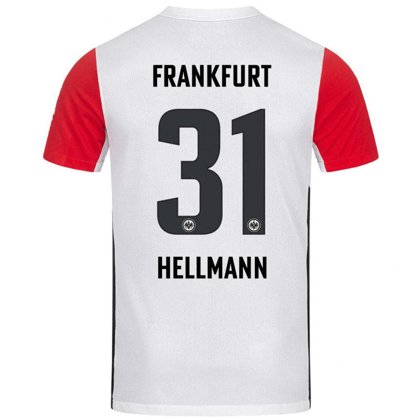 Men Football Melvin Hellmann #31 White Red Home Jersey 2024/25 T-Shirt Za