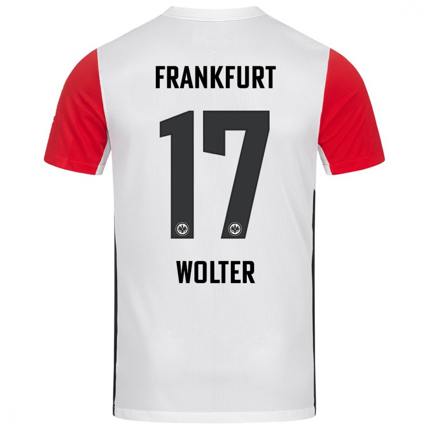 Men Football Pia-Sophie Wolter #17 White Red Home Jersey 2024/25 T-Shirt Za