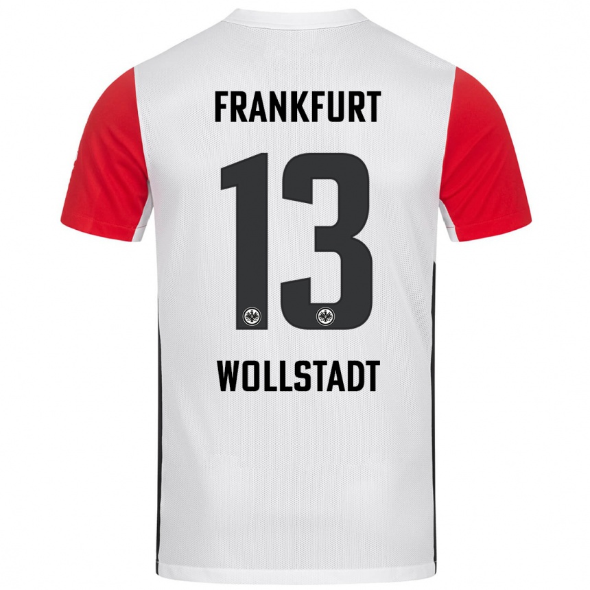 Men Football Fabio Wollstadt #13 White Red Home Jersey 2024/25 T-Shirt Za