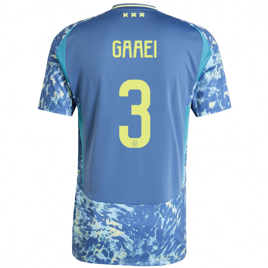 Men Football Anton Gaaei #3 Grey Blue Yellow Away Jersey 2024/25 T-Shirt Za