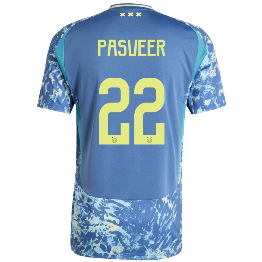 Men Football Remko Pasveer #22 Grey Blue Yellow Away Jersey 2024/25 T-Shirt Za