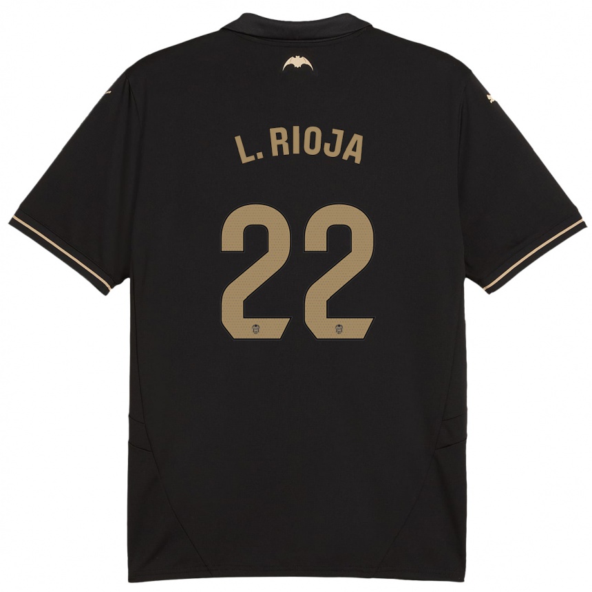 Men Football Luis Rioja #22 Black Away Jersey 2024/25 T-Shirt Za