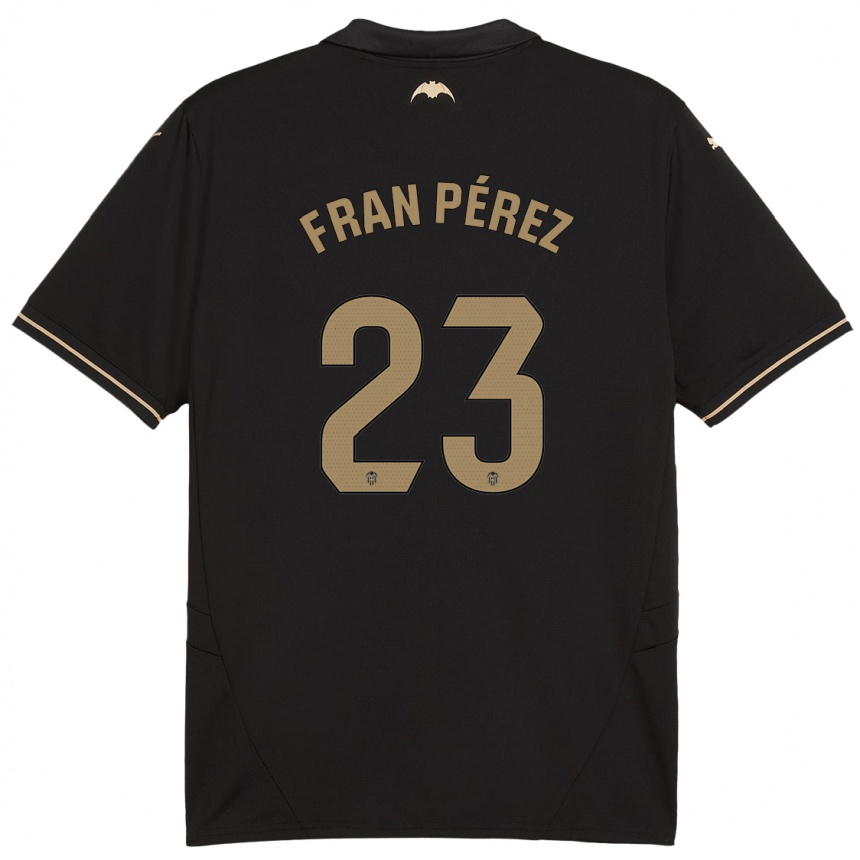 Men Football Fran Pérez #23 Black Away Jersey 2024/25 T-Shirt Za