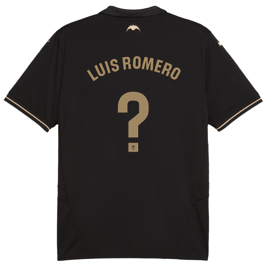 Men Football Luis Romero #0 Black Away Jersey 2024/25 T-Shirt Za