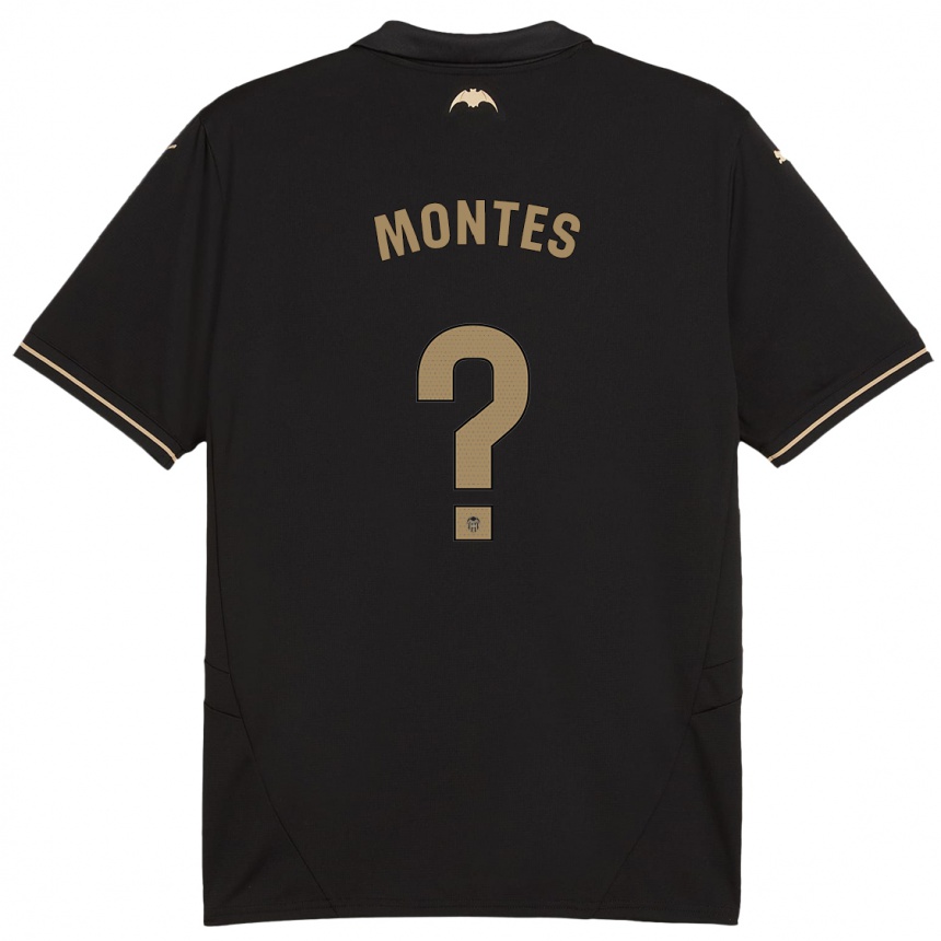 Men Football Jan Montes #0 Black Away Jersey 2024/25 T-Shirt Za