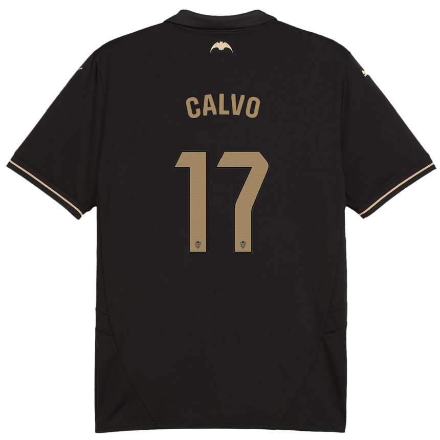 Men Football Borja Calvo #17 Black Away Jersey 2024/25 T-Shirt Za