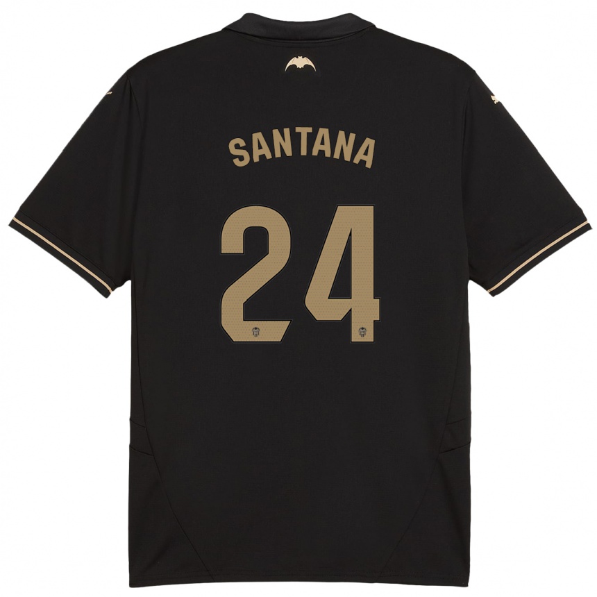 Men Football Ismael Santana #24 Black Away Jersey 2024/25 T-Shirt Za