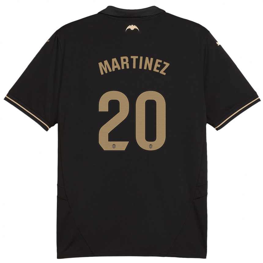 Men Football Asun Martínez #20 Black Away Jersey 2024/25 T-Shirt Za