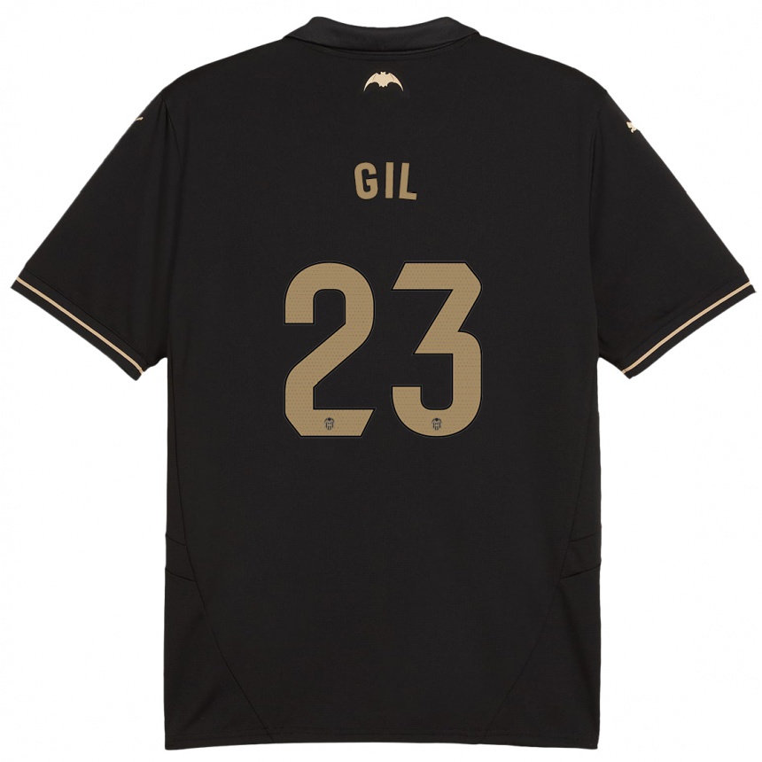 Men Football Elena Gil #23 Black Away Jersey 2024/25 T-Shirt Za